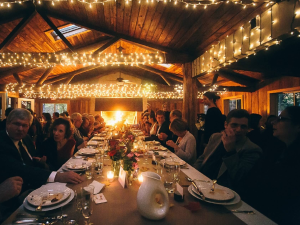 wedding event in a cozy lodge